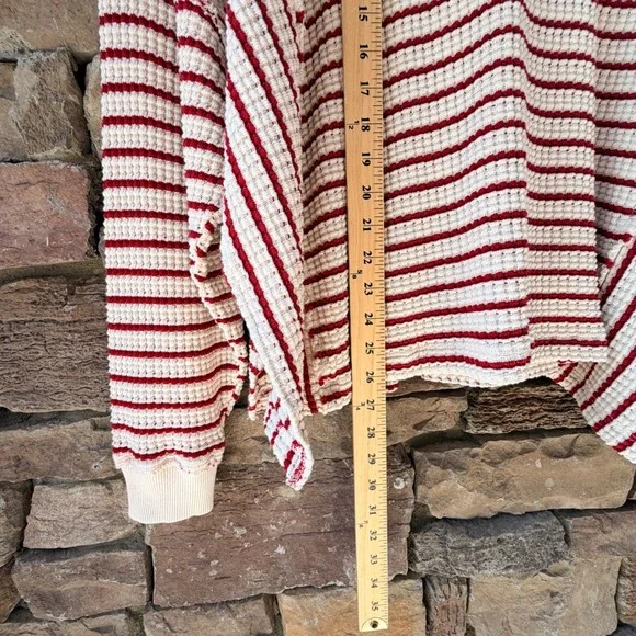 American Eagle M Lived-In Waffle Knit Striped Oversized Sweater Coastal Casual - Picture 14 of 14